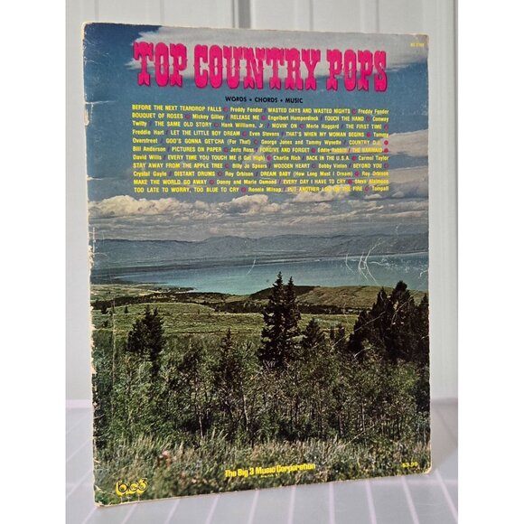 Vintage 1975 Top Country Pops Piano Guitar Sheet Music Book by Big 3 Music Corp - Picture 1 of 5